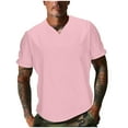 thumbnail image 1 of Large Shirts for Men, Xunlbb Men Casual Solid With Pockets Sports Short-sleeved V-neck Fitness Training Clothes T-shirt Top, 1 of 6
