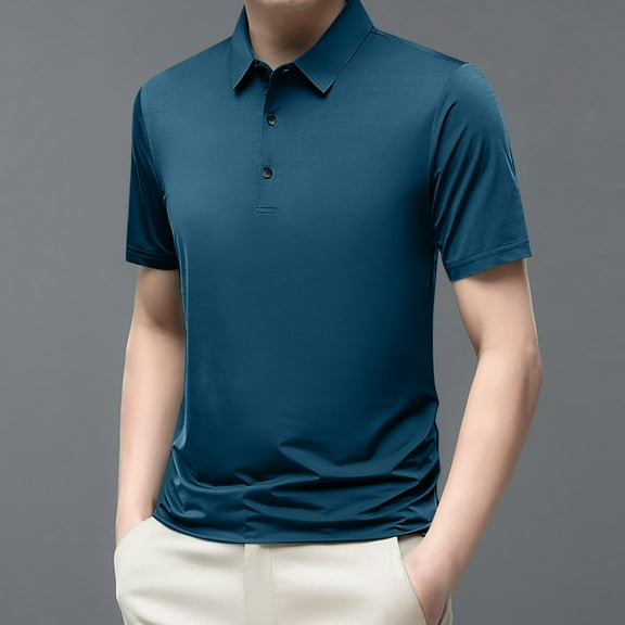 Large Shirts for Men, Xunlbb Mens Fashion Casual Solid Pullover Round Neck Buttons Short Shirts