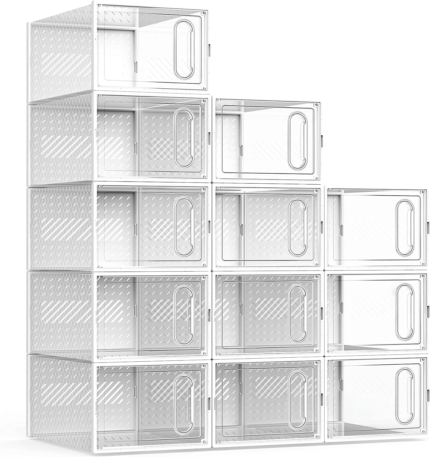 Large Shoe Box 6 12x Clear Plastic Organizers With Magnetic Doors Large Shoe Box 6 12x Clear Plastic Organizers With Magnetic Doors