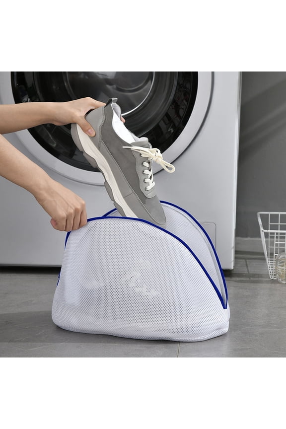 Large Shoe Laundry Wash Bag, Reusable Zippered Mesh Bag for Shoes, Socks, Delicates & Bras, Protective Washer & Dryer Machine Bag for Travel & Storage, Polyester Material