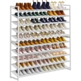 thumbnail image 1 of NEYCIL Large Shoe Rack 10 Tier Shoe Organizer, Heavy Duty Metal 5-Tier Stackable Shoe Storage Vertical Shoe Rack for Closet Front Door Entrance, Up to 62 pairs, White, 1 of 7