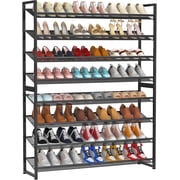 Large Shoe Rack, 8 Tiers Heavy Duty Metal Shoe Storage Rack for Closet Front Door Entrance, Up to 50 Pairs, Black