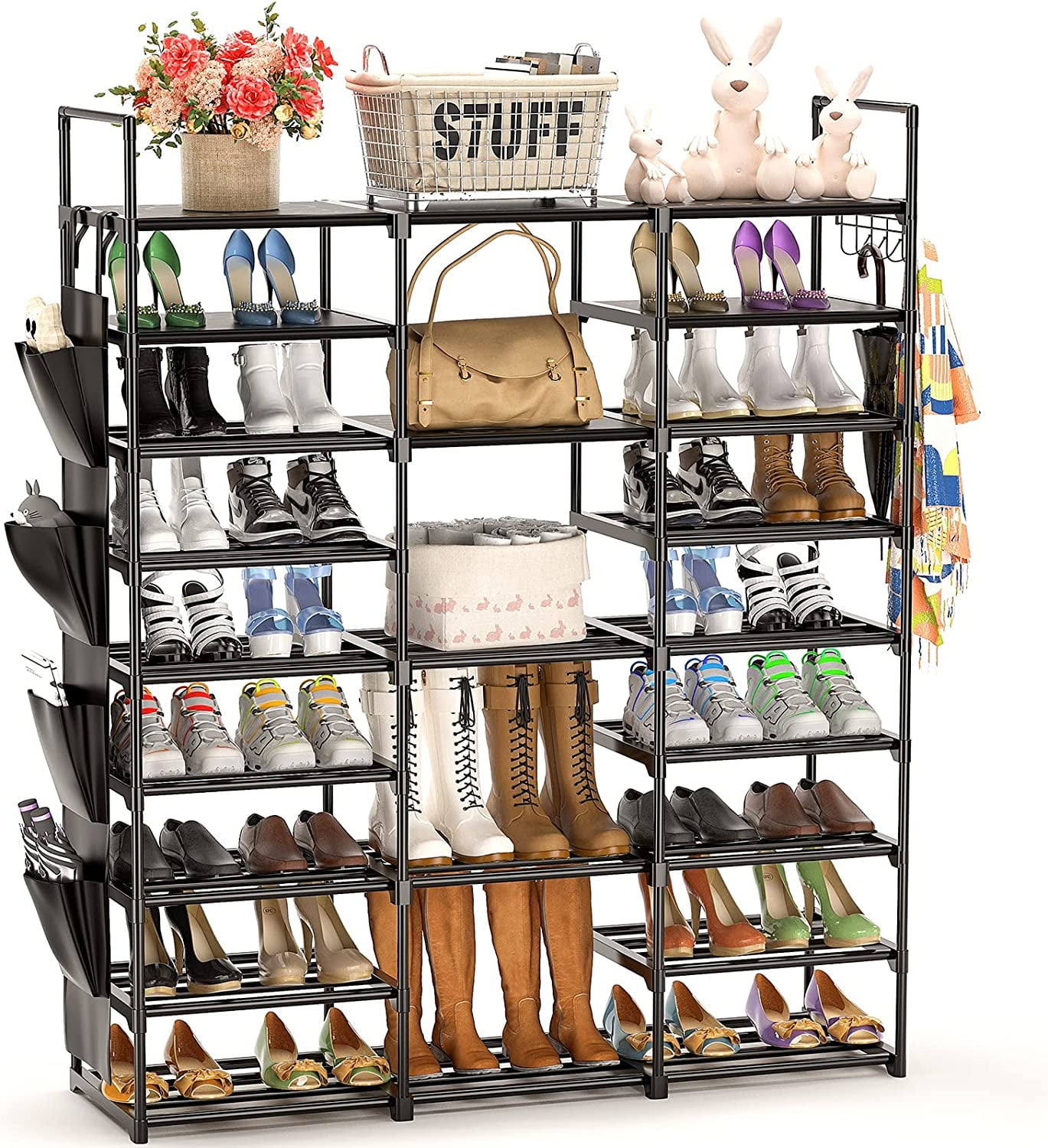 Large Shoe Rack Organizer Storage, 9 Tier Tall Shoes for Entryway