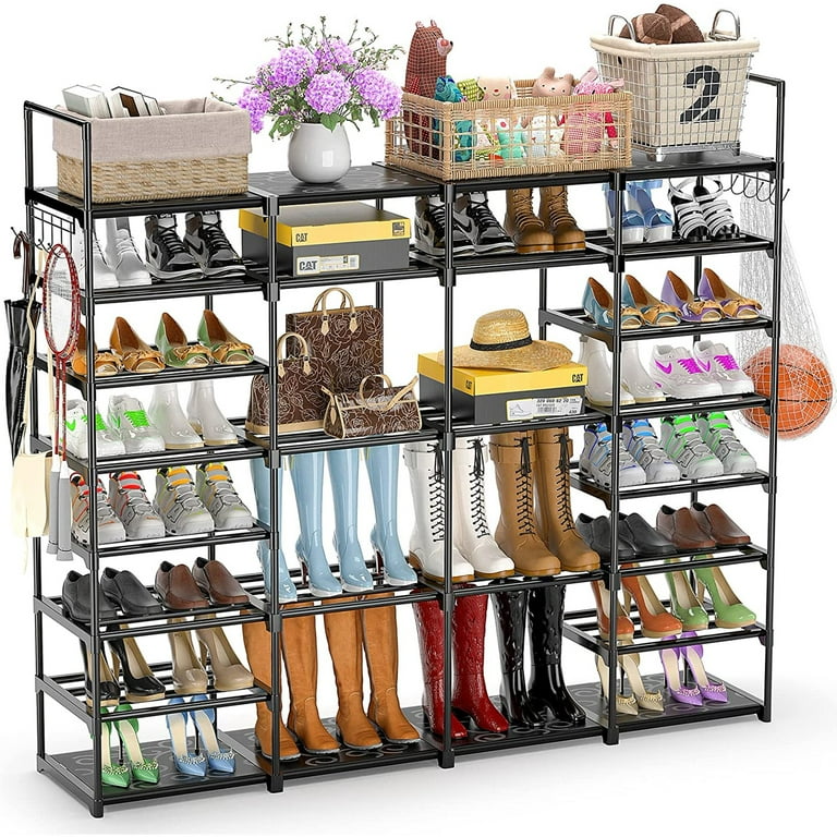 Ponfm 8-Tier Metal Shoe Rack Stand for 62-66 Pairs, Shoes/Boots