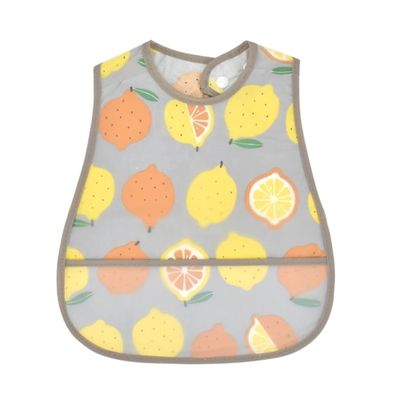Large Short Sleeve Bib For Toddler And Kids, Soft Fabric Mess Saving Apron, Must Have For Junior Eating (Khaki)