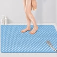 thumbnail image 1 of Large Shower Mat, 47" x 32" Non Slip Shower Mats for Inside Shower with Drain Holes and Suction Cups, No Odor Soft Shower Floor Mat, Blue, 1 of 14