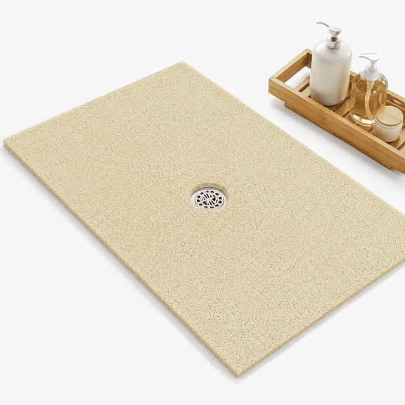 Large Shower Mat Non Slip: 32x24 Inch Loofah Mats Foride With Drain Hole In Middle Anti Stand Up Floor Matt Stall