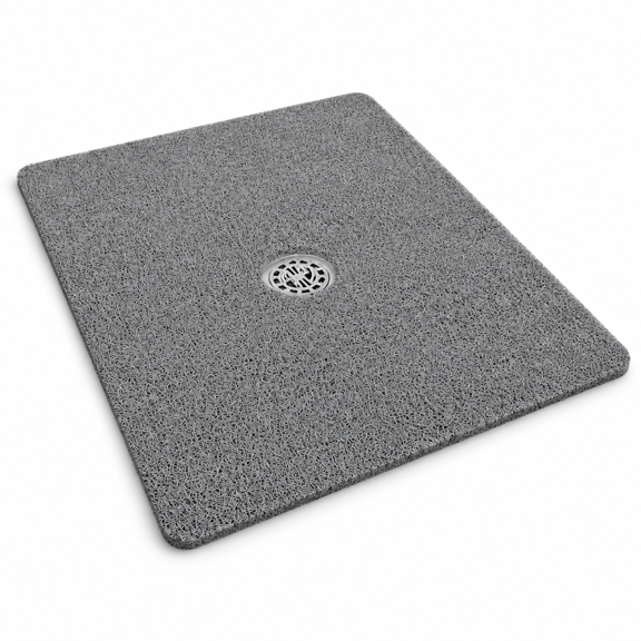 Large Shower Mat Non Slip: 32x24 Inch Loofah Mats Foride With Drain Hole In Middle Anti Stand Up Floor Matt Stall