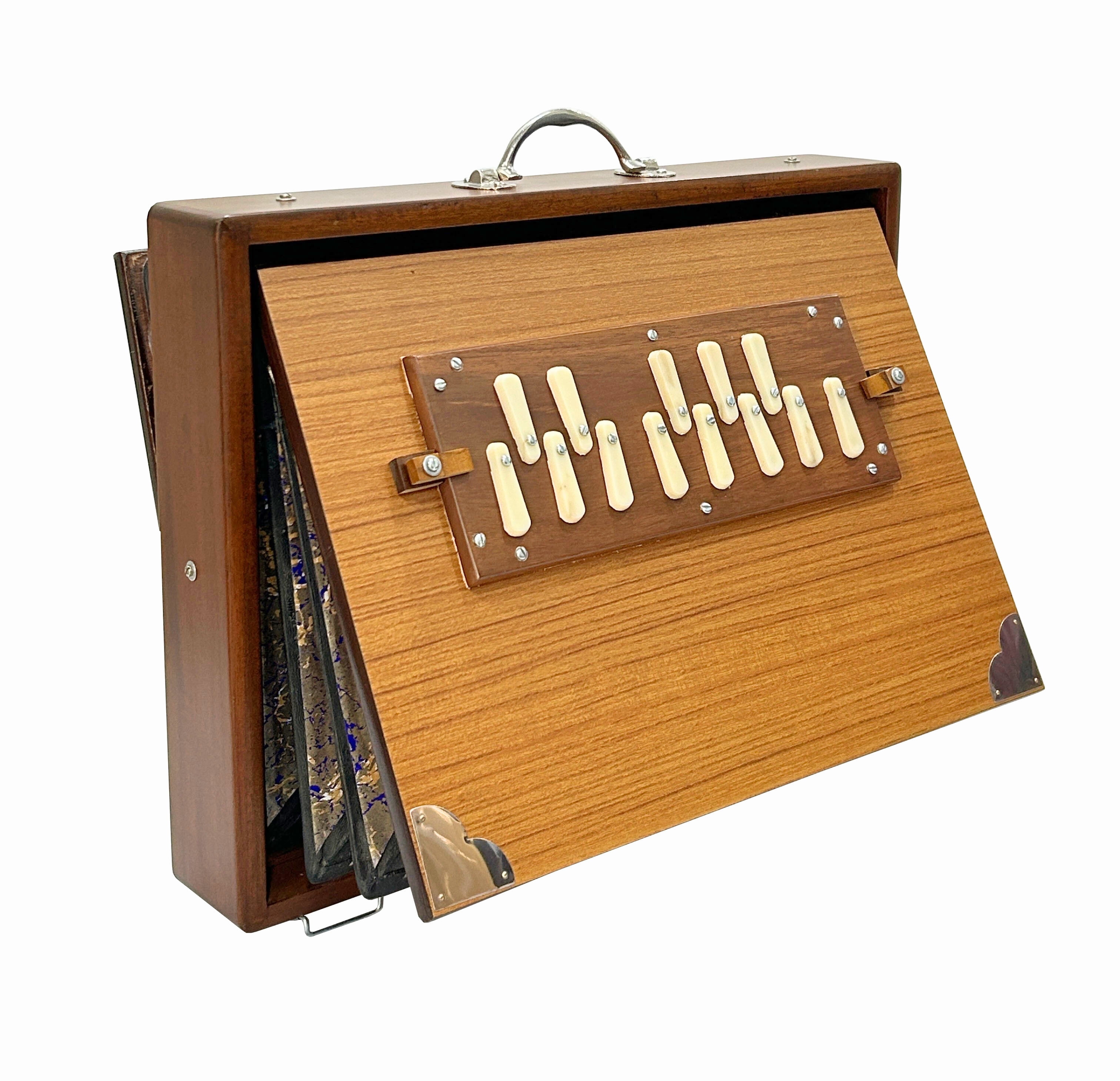 Large Shruti Box _ One octave Shruti Box with Multi-fold Bellow _ 13 Notes Shrutibox _ Teak wood _ Natural Color _ High quality Palitana Reeds _ Padded Bag _ C to c _ Tuned at 440Hz or Customizable
