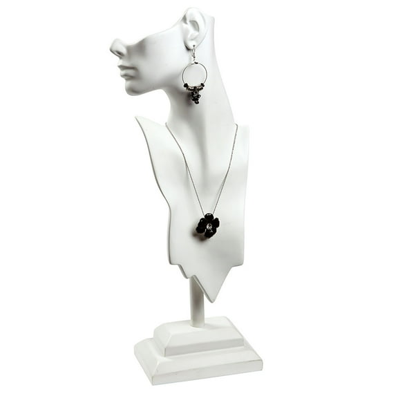 SSWBasics Large Side Profile White Earring/Necklace Display