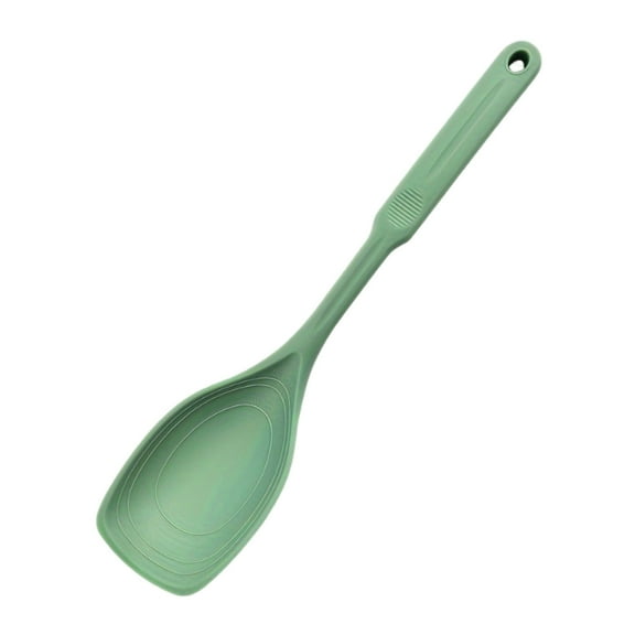 Large Silicone Cooking Spoon Set - Non-Stick Solid Utensils with Deep Bowl and Measurement Marks for Mixing Serving Draining Scooping and Scraping Kitchen Tasks
