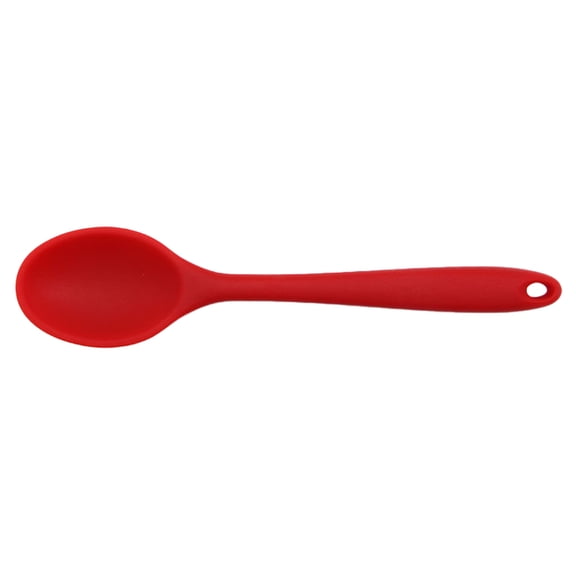 Large Silicone Cooking Spoons, Heat Resistant Silicone Serving Stirring Spoon for Cooking, 7.8 Inch Heavy Duty Nonstick Mixing Spoons, Basting Utensils for Mixing, Buttering and Tasting,Red