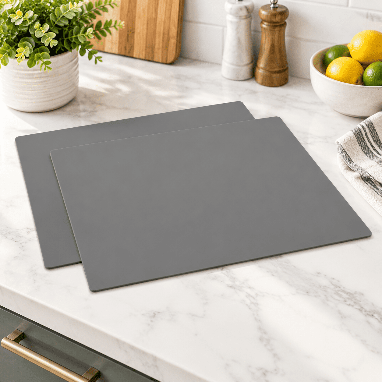 Large Silicone Countertop Protector Mat Dark Gray 36