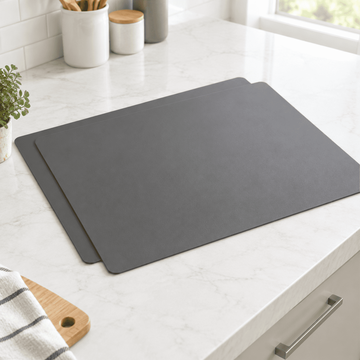 Large Silicone Countertop Protector Mat, Dark Gray, 48