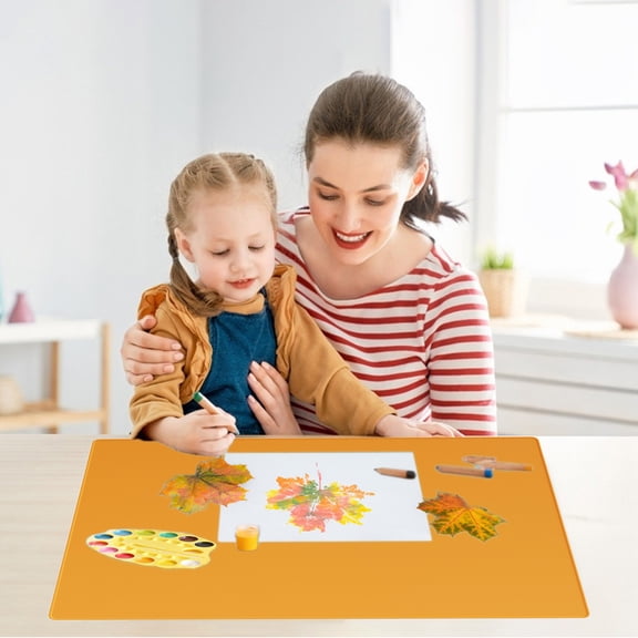 Large Silicone Craft Mat with Raised Edges for Painting, Handicrafts, and Kids Dining - Waterproof, Non-Slip, Easy Clean Table Protector