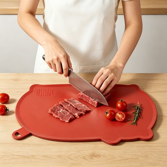 Large Silicone Cutting Boards for Kitchen 14.9'' x 11.2'' Flexible Cutting Chopping Boards/Mats Non-slip Deep Drip Juice Groove, Dishwasher Safe