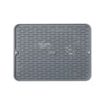 thumbnail image 1 of Large Silicone Dish Drying Mat 23×18 In, Fast-Dry Raised-Ridge Sink Tray, Heat-Safe to 450 °F, Foldable Roll-Up Drainer for Countertop, Trivet for Hot Pans, Pet Bowl Mat, , 1*Silicone Drain Mat, 1 of 8
