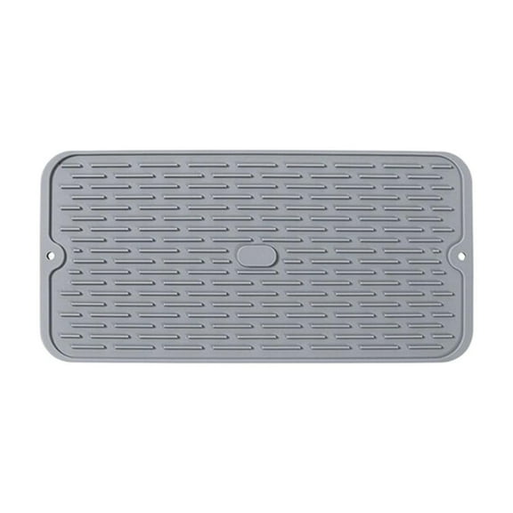 Large Silicone Dish Drying Mat 23×18 In, Fast-Dry Raised-Ridge Sink Tray, Heat-Safe to 450 °F, Foldable Roll-Up Drainer for Countertop, Trivet for Hot Pans, Pet Bowl Mat, , 1*Silicone Drain Mat
