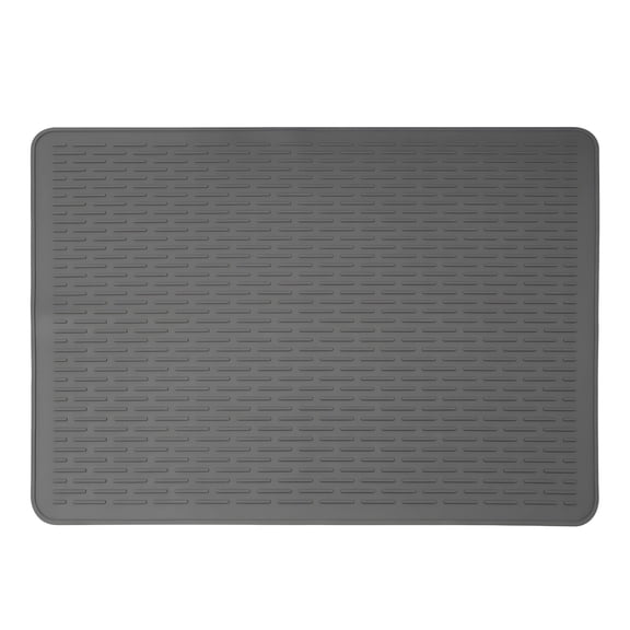 Large Silicone Dish Drying Mat, 28 x 19.7 in / 71 x 50 cm Kitchen Counter Mat, Heat Resistant Mat Up to 446 , Quick Drying Utensil Mat, BPA Free, Easy to Clean, Dark Gray