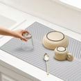 thumbnail image 1 of Large Silicone Drying Mat for Kitchen Sink, Gray, Heat Resistant Non-Slip Drain Board for Dishes, Pots, and Pans, Quick Dry Dish Rack Liner, Cabinet Protector Mat (2 Pcs), 1 of 8