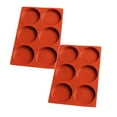 Large Silicone For Baking Reusable 6 Cavity Round Non Stick Food Grade