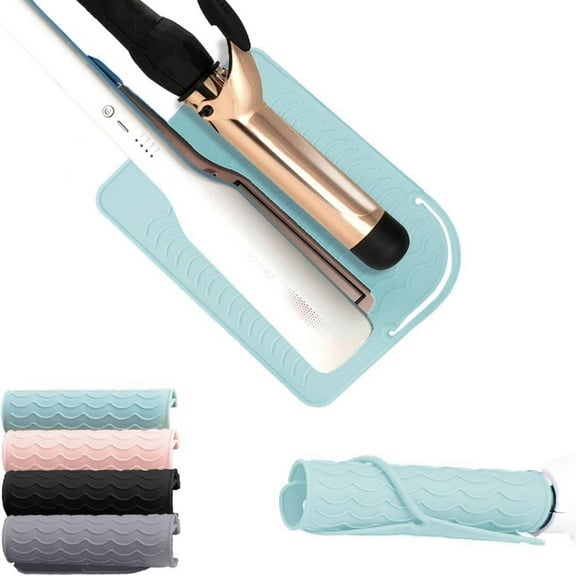 Large Silicone Heat Resistant Mat for Curling Irons, Hair Straightener, Flat Irons and Hair Styling Tools 9" x 6.5", Green