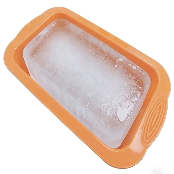 Large Silicone Ice Cube Mold - Versatile Baking Pan for Bread, Cake, and Ice Bath - Reusable Steel-Reinforced Design