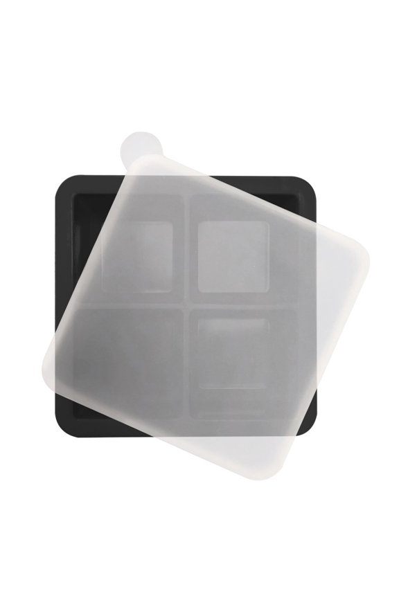 Large Silicone Ice Cube Tray , Easy Release 4-Cavity Ice Cubes - , Ice Cubes Mold - Ice Trays for Freezer with Lid - Stackable Silicone Ice Tray