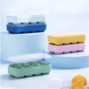 Large Silicone Ice Cube Tray for Freezer, Stackable Lid, Easy Release Mold, 8 Giant Square Cubes, Slow Melt for Whiskey Drinks Iced Coffee, Cocktail Bar Kitchen Essentials, 1 Pack