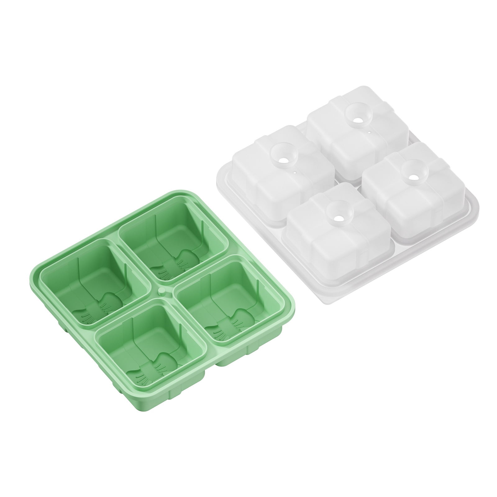 Large Silicone Ice Tray Mold - Square Ice Cube Maker with Lid for Homemade Ice Cubes Multifunctional food mold