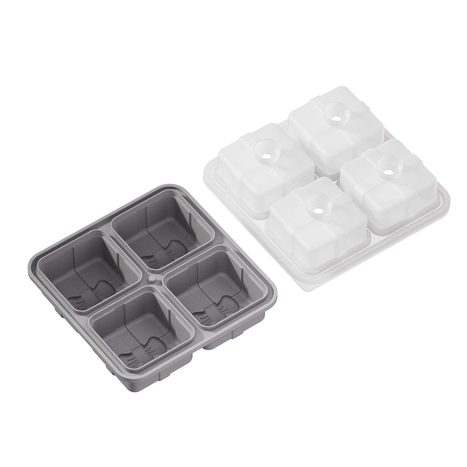 Large Silicone Ice Tray Mold - Square Ice Cube Maker with Lid for Homemade Ice Cubes Multifunctional food mold