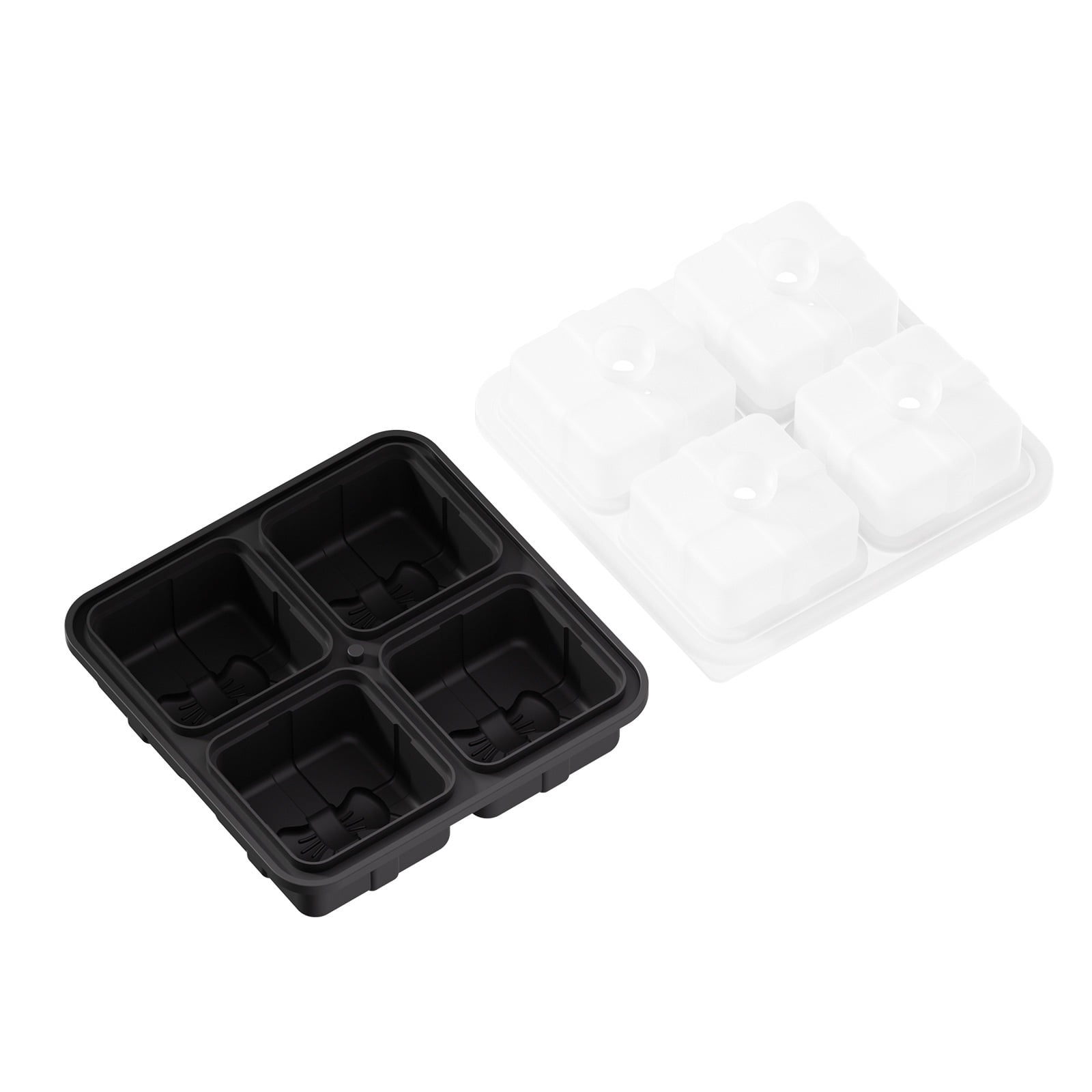 Large Silicone Ice Tray Mold - Square Ice Cube Maker with Lid for Homemade Ice Cubes Multifunctional food mold