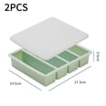 thumbnail image 1 of Large Silicone Ice Tray Mold with Cover, 4-Grid Strip Design for Freezing Soup, Broth, Sauce, Easy Release and Demold, 1 of 7