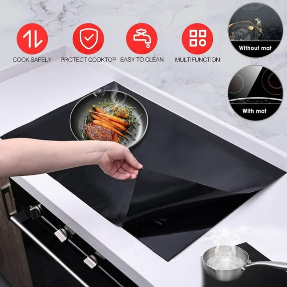 Heat-Resistant Silicone Induction CooktopMat, Fireproof Stove Top Cover for Electric Stove, Translucent Cooktop Protector, CuttableInduction Cooktop Mat
