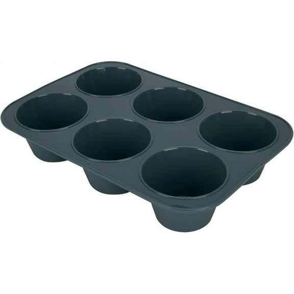 Large Silicone Muffins Pan (6 Cup) - Deep and Jumbo Muffin Tray