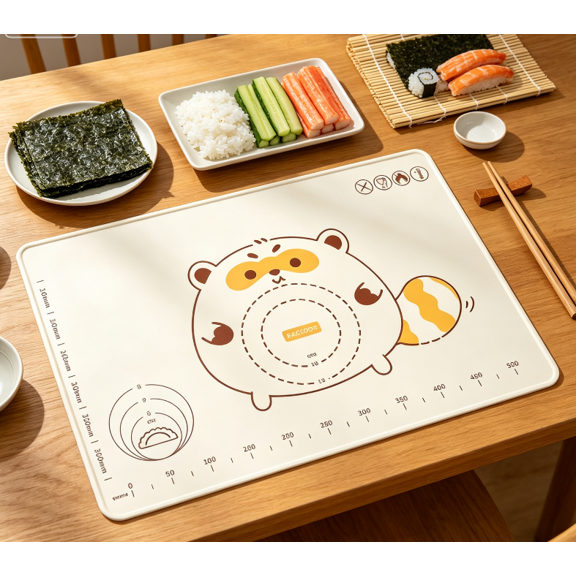 Large Silicone Pastry Mat 25.6 Inch x 17.7 Inch, Non-Slip Baking & Dough Rolling Mat with Measurement Guide, Oven, Microwave, Freezer Safe