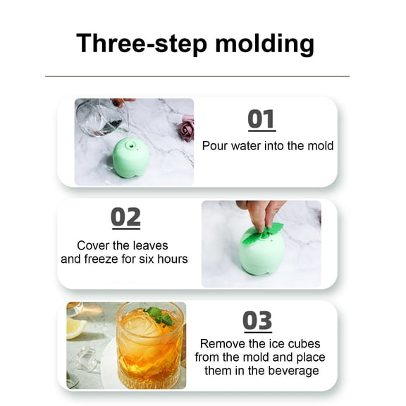 Large Silicone Rose Ice Cube Tray 2 Inch Molds for Cocktails Home Bar Freezer