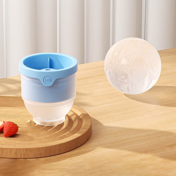 Large Silicone Round Ice Ball Mold - Sphere Ice Forms Tray for Whiskey Cocktails, Leak-Proof Freezer-Friendly Design, Easy Release Giant Ice Block Maker for Home Bar