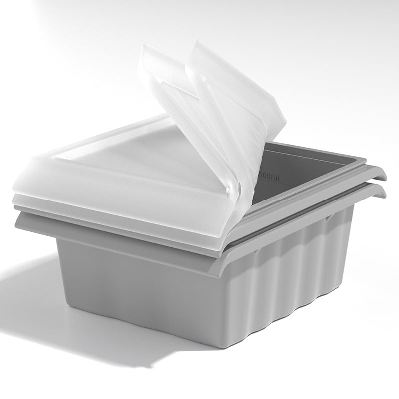 Large Silicone Soup Freezer Tray with Lid, 1/2/3/4 Cup Portioned Food ...