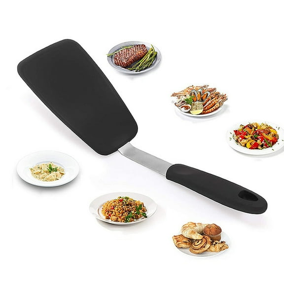 Large Silicone Spatula, Flexible Silicone Cookie Spatula, Heat Resistant Large Pancake Turner for Kitchen Use Nonstick Cookware No Scratch Cooking Flipper for Egg Pancake