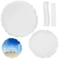 thumbnail image 1 of Large Silicone Tray Molds, Round Serving Tray Molds with Handles, DIY Coaster Making Kit, Crystal Clear Epoxy Resin Craft Supplies for Epoxy Resin Casting, 1 of 8