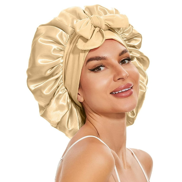Large Silk Bonnet for Sleeping, Satin Hair Bonnet for Sleeping