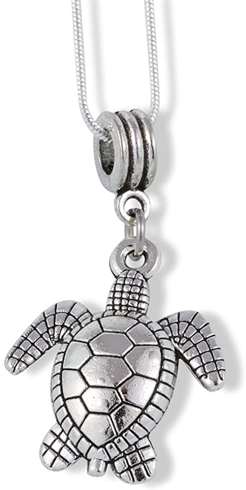 Turtle Chain Large Silver Coloured Sea Turtle Charm Chain Necklace - Walmart.com