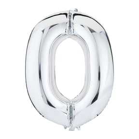 35" Silver Number 0 Foil Balloon, by Way To Celebrate