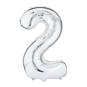 33" Silver Number 2 Foil Balloon, by Way To Celebrate