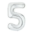 thumbnail image 1 of 33" Silver Number 5 Foil Balloon, by Way To Celebrate, 1 of 5