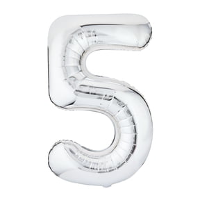 33" Silver Number 5 Foil Balloon, by Way To Celebrate