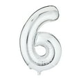 thumbnail image 1 of 34" Silver Number 6 Foil Balloon, by Way To Celebrate, 1 of 5