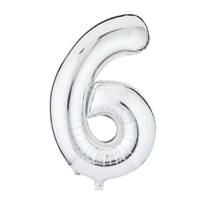 34" Silver Number 6 Foil Balloon, by Way To Celebrate