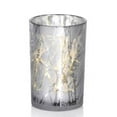 thumbnail image 1 of Large Silver Plated Frosted Branch LED Glass Hurricane by Zodax, 1 of 1